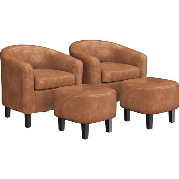Yaheetech Accent Chair with Ottoman Foot Rest - Image 2