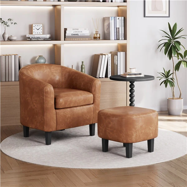Yaheetech Accent Chair with Ottoman Foot Rest - Image 7