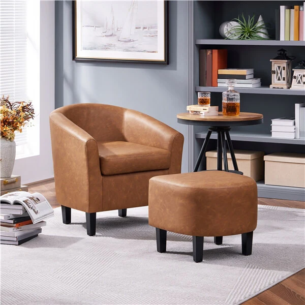 Yaheetech Accent Chair with Ottoman Foot Rest - Image 5