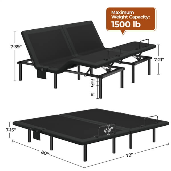 Yaheetech Adjustable Bed Frame with Wireless Remote Control - Image 11