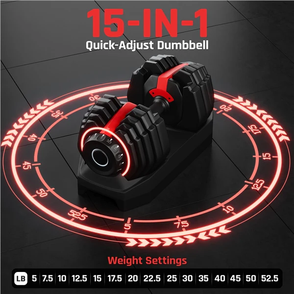 Yaheetech Adjustable Dumbbell Set 28/40/52.5/90LBS - Image 5