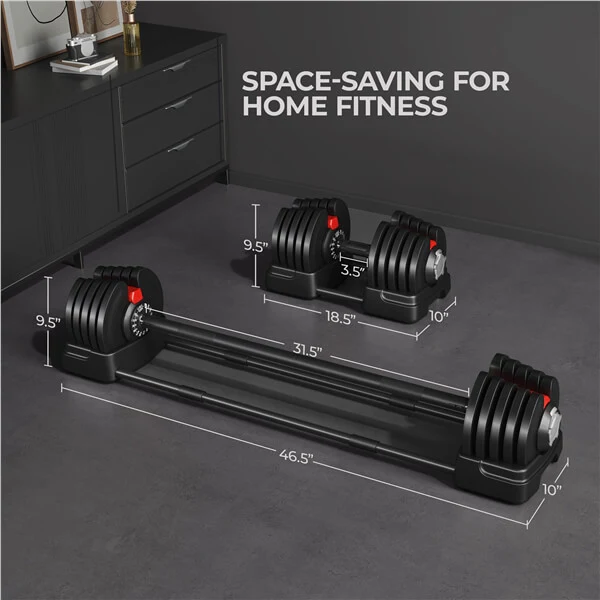 Yaheetech Adjustable Dumbbell Set 90lbs Fast Adjust Dumbbells - Image 2