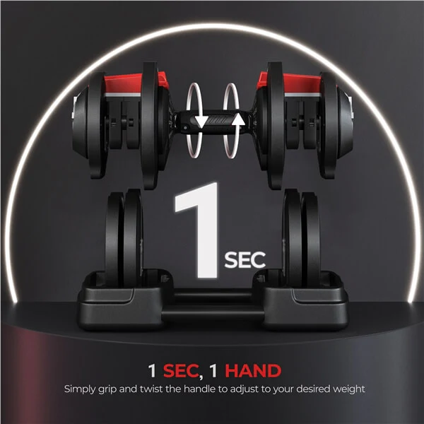 Yaheetech Adjustable Dumbbell Set Free Weight Dumbbells - Image 4