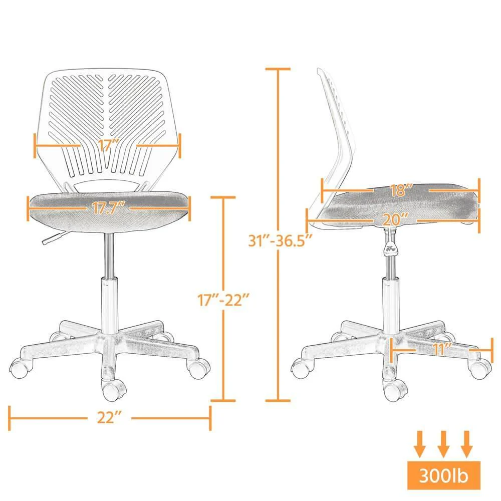 Yaheetech Armless Teens Desk Chair - Image 7
