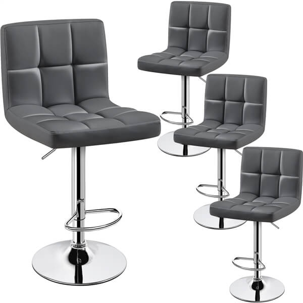 Yaheetech Adjustable PU Leather Swivel Barstools - Image 11