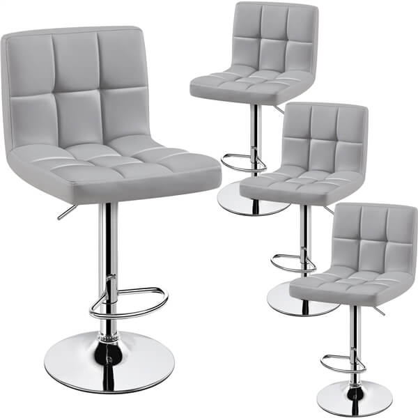 Yaheetech Adjustable PU Leather Swivel Barstools - Image 13