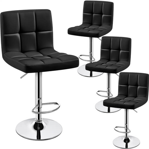 Yaheetech Adjustable PU Leather Swivel Barstools - Image 3
