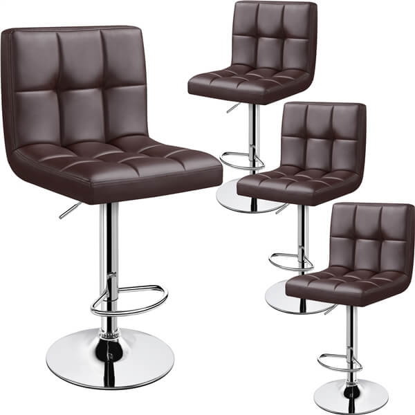 Yaheetech Adjustable PU Leather Swivel Barstools - Image 5