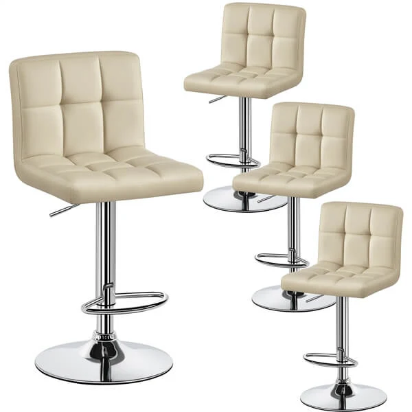 Yaheetech Adjustable PU Leather Swivel Barstools - Image 7