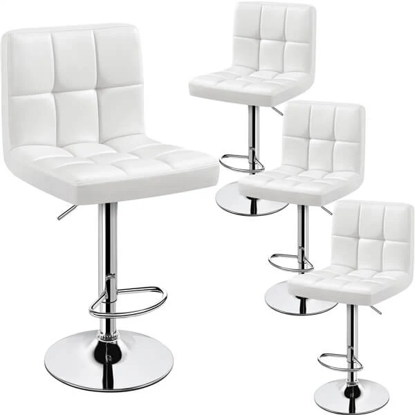 Yaheetech Adjustable PU Leather Swivel Barstools - Image 9