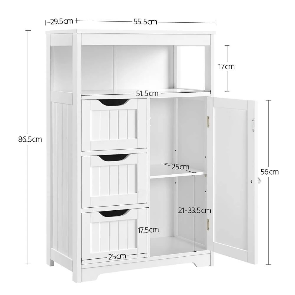 Yaheetech Bathroom Floor Cabinet Wooden - Image 3