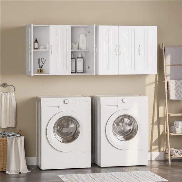 Yaheetech Bathroom Wall Cabinet with Three Doors - Image 5