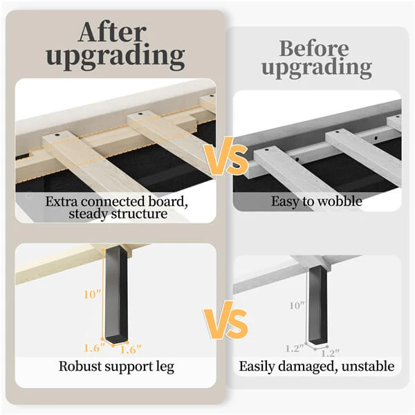 Yaheetech Bed Frame Upholstered Platform Bed - Image 15