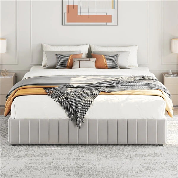 Yaheetech Upholstered Bed with Underbed 3 Storage Drawers - Image 17
