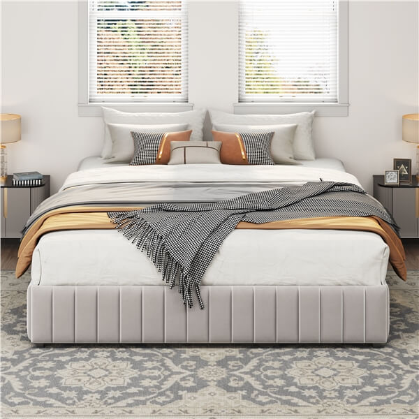 Yaheetech Upholstered Bed with Underbed 3 Storage Drawers - Image 20