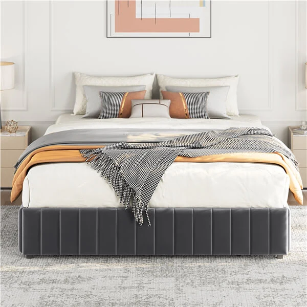 Yaheetech Upholstered Bed with Underbed 3 Storage Drawers - Image 23