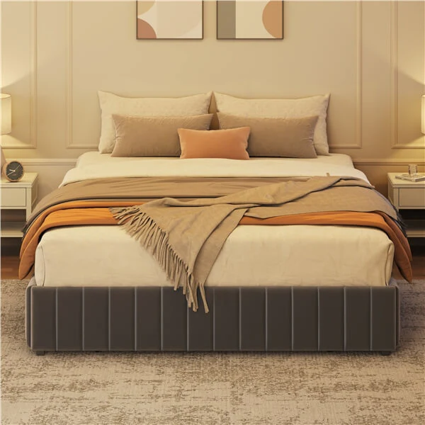 Yaheetech Upholstered Bed with Underbed 3 Storage Drawers - Image 24