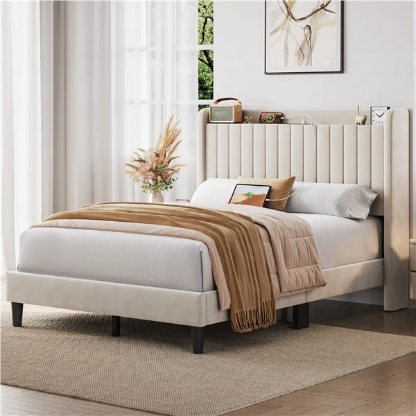 Yaheetech Bed Frame with USB Charging Station and Storage - Image 18