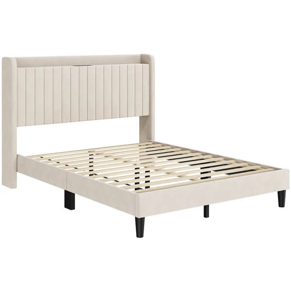 Yaheetech Bed Frame with USB Charging Station and Storage - Image 4