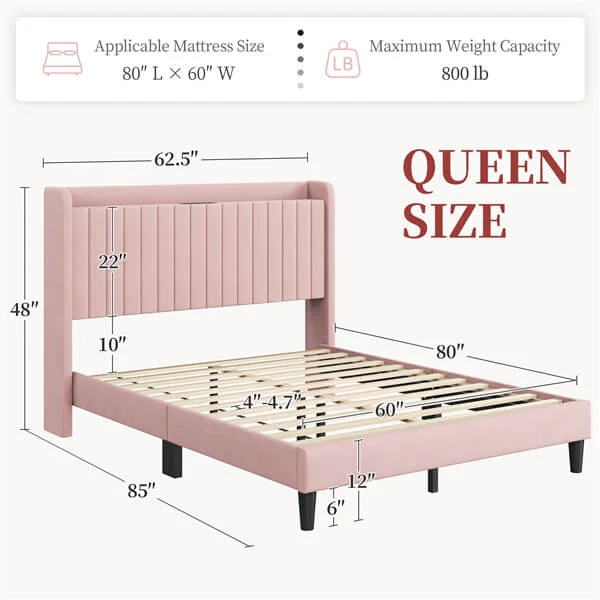 Yaheetech Bed Frame with USB Charging Station and Storage - Image 7