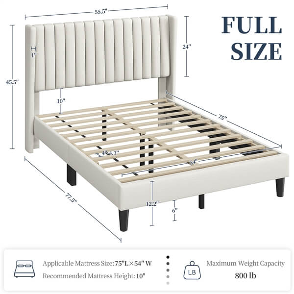 Yaheetech Bed Frame Upholstered Platform Bed with Fabric Headboard - Image 10