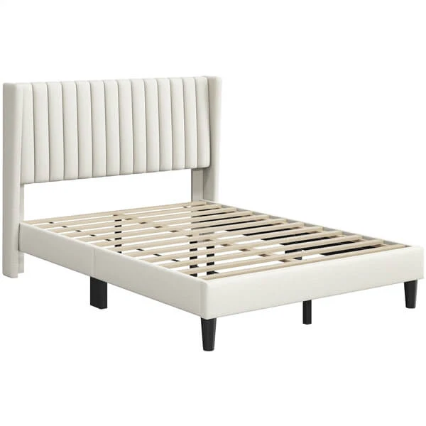 Yaheetech Bed Frame Upholstered Platform Bed with Fabric Headboard - Image 9
