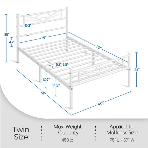 Yaheetech Bed Frames Metal Platform Bed - Image 3