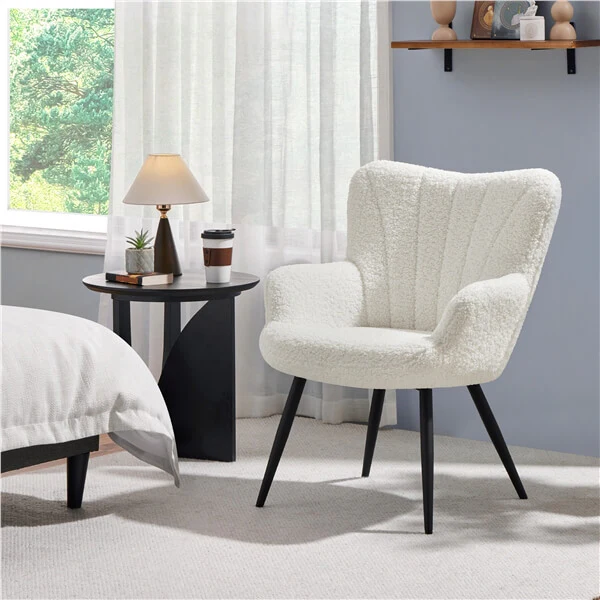 Yaheetech Boucle Accent Chair - Image 3