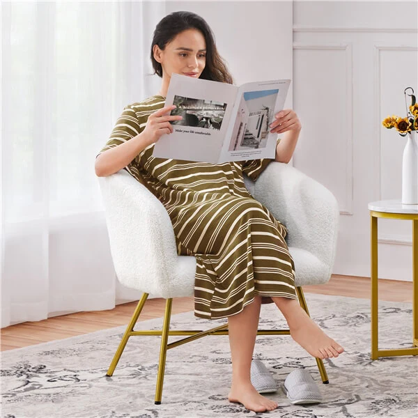 Yaheetech Boucle Barrel Chair