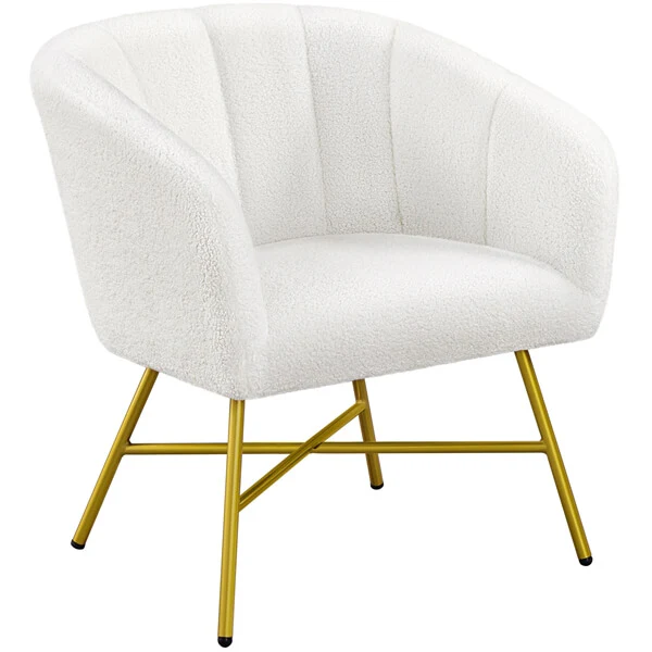 Yaheetech Boucle Barrel Chair - Image 2