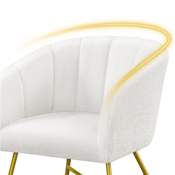 Yaheetech Boucle Barrel Chair - Image 4