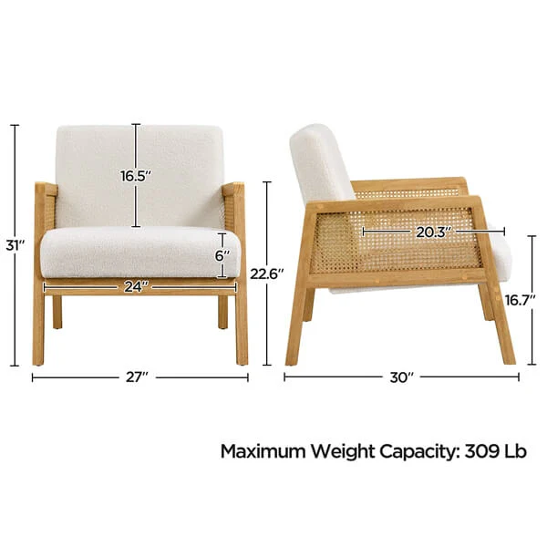Yaheetech Boucle Fabric Accent Chair - Image 3