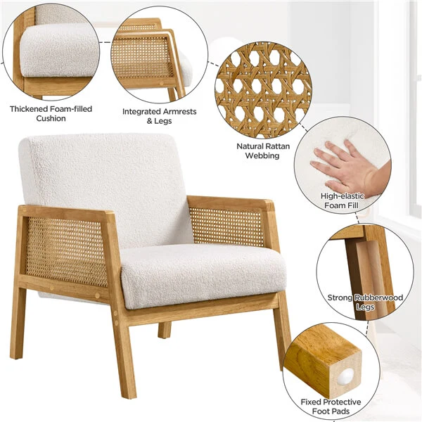 Yaheetech Boucle Fabric Accent Chair - Image 5