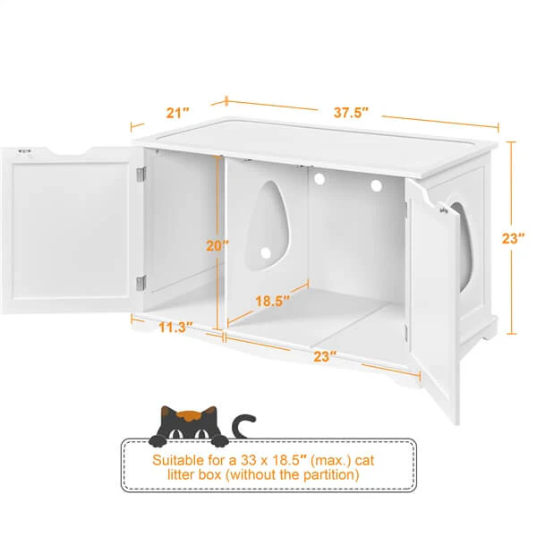 Yaheetech Cat Litter Box Enclosure, Litter Cabinet Furniture Hidden - Image 4