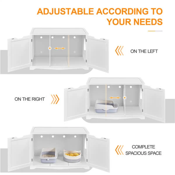 Yaheetech Cat Litter Box Enclosure, Litter Cabinet Furniture Hidden - Image 6