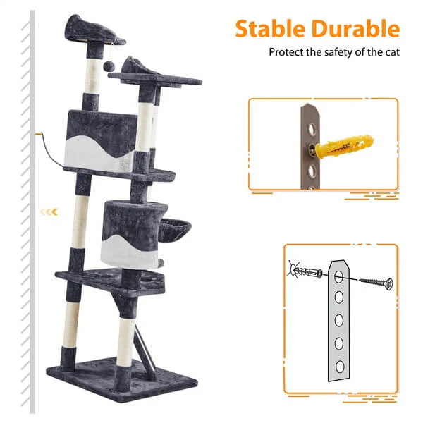Yaheetech Cat Tree with Scratching Post 79 Inch - Image 11