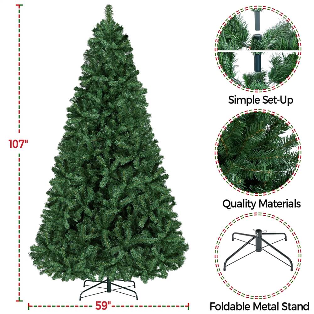 Yaheetech 4.5’/6’/7.5’/9’ Artificial Green Christmas Tree - Image 11