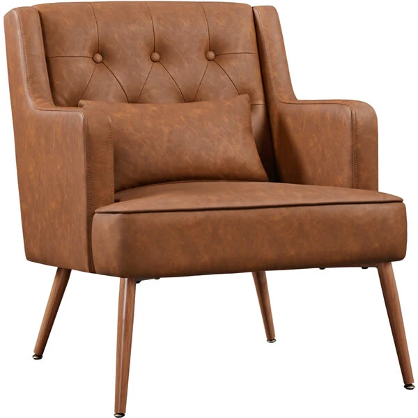 Yaheetech Comfy Upholstered Reading Chair Wood Leg - Image 4