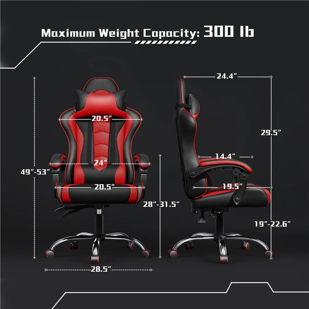 Yaheetech Computer Office Chair with Headrest and Massage Lumbar Support - Image 4