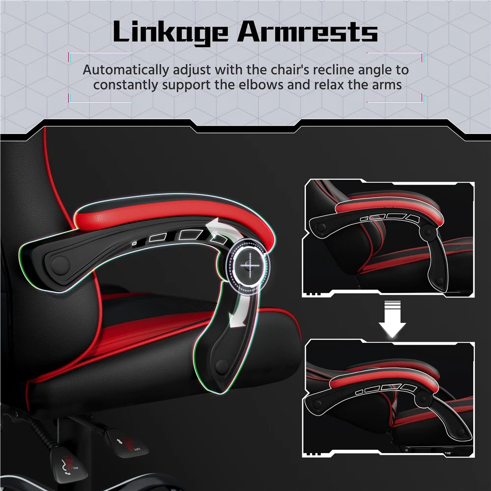 Yaheetech Computer Office Chair with Headrest and Massage Lumbar Support - Image 6
