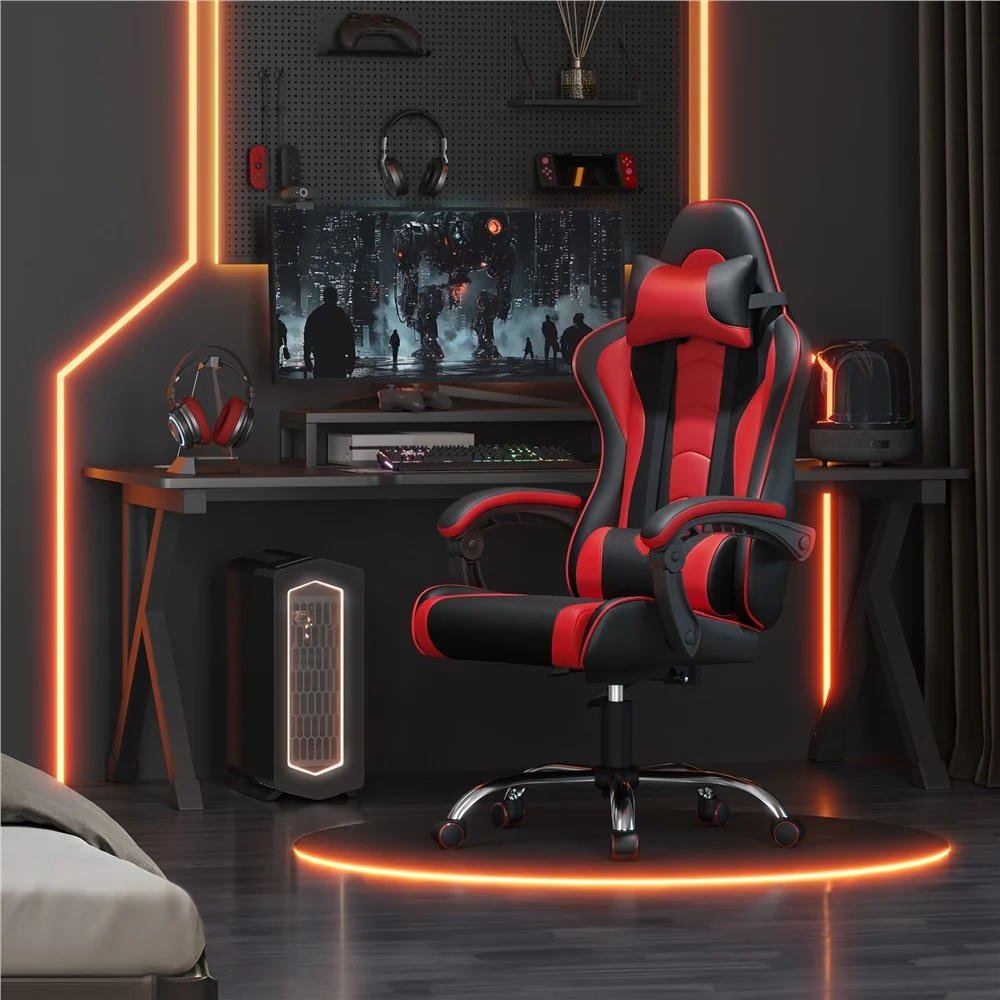Yaheetech Computer Office Chair with Headrest and Massage Lumbar Support - Image 8