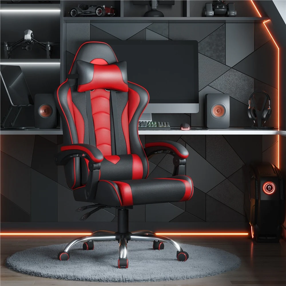 Yaheetech Computer Office Chair with Headrest and Massage Lumbar Support - Image 9