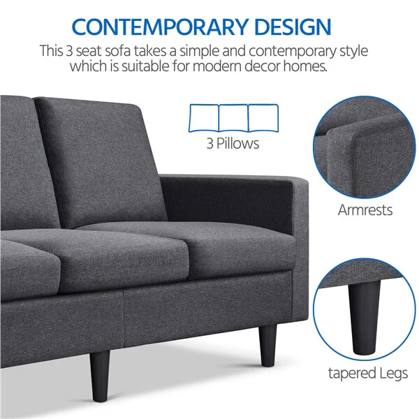 Yaheetech Contemporary 3-Seater Sofa - Image 5