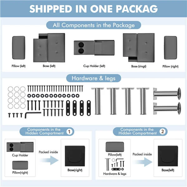 Yaheetech Convertible Sofa Bed - Image 11