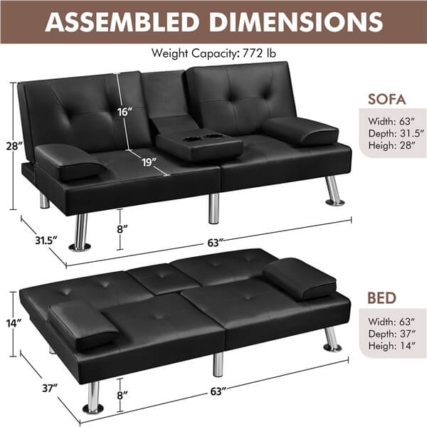 Yaheetech Convertible Sofa Bed - Image 7