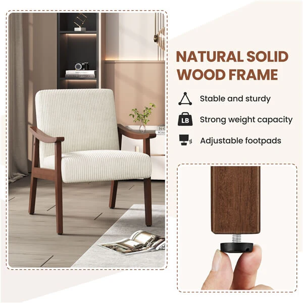 Yaheetech Corduroy Accent Chair - Image 9