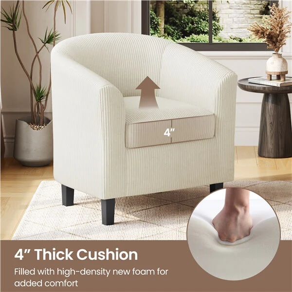 Yaheetech Corduroy Barrel Chair - Image 8