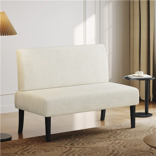 Yaheetech Corduroy Loveseat Small Couch - Image 3