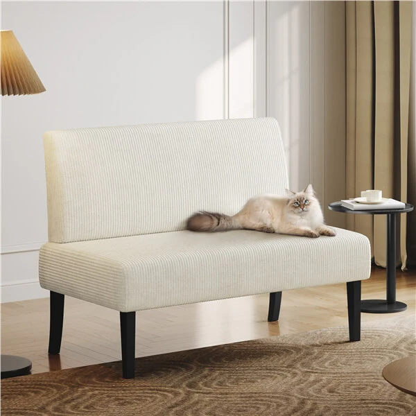 Yaheetech Corduroy Loveseat Small Couch - Image 4