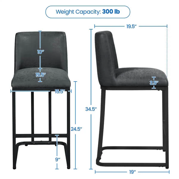 Yaheetech Counter Height Bar Stools 24.5'' - Image 3